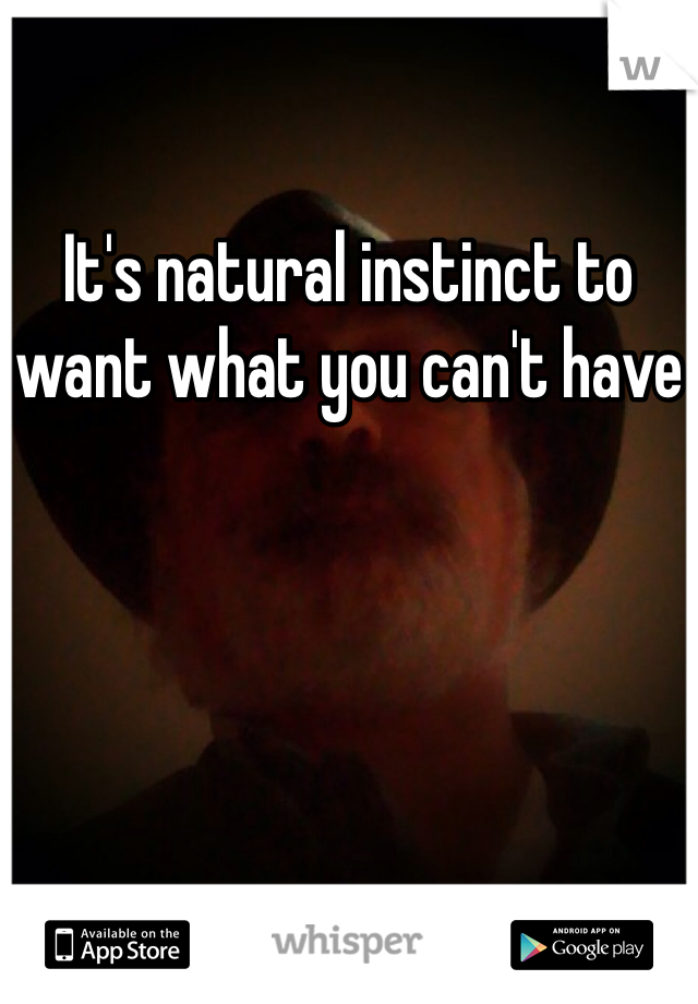It's natural instinct to want what you can't have