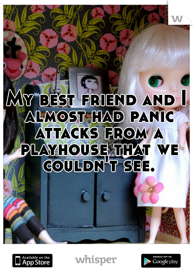 My best friend and I almost had panic attacks from a playhouse that we couldn't see.
