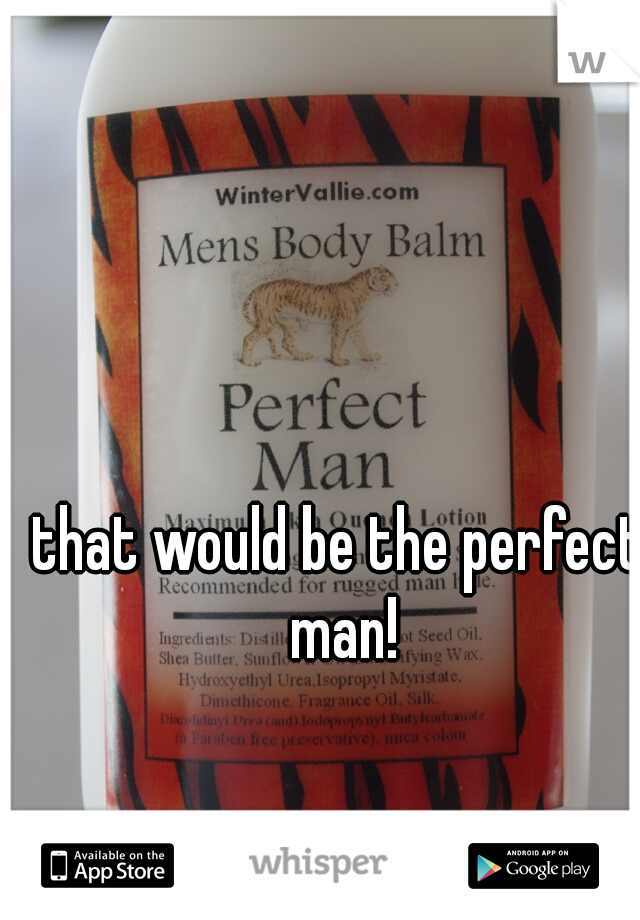 that would be the perfect man!