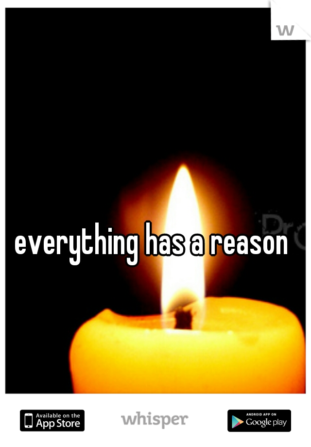 everything has a reason