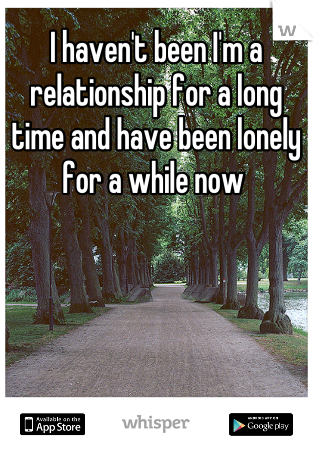 I haven't been I'm a relationship for a long time and have been lonely for a while now 