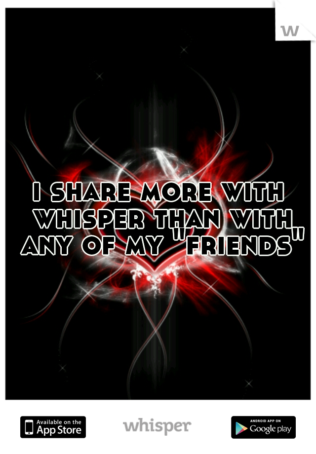 i share more with whisper than with any of my "friends"