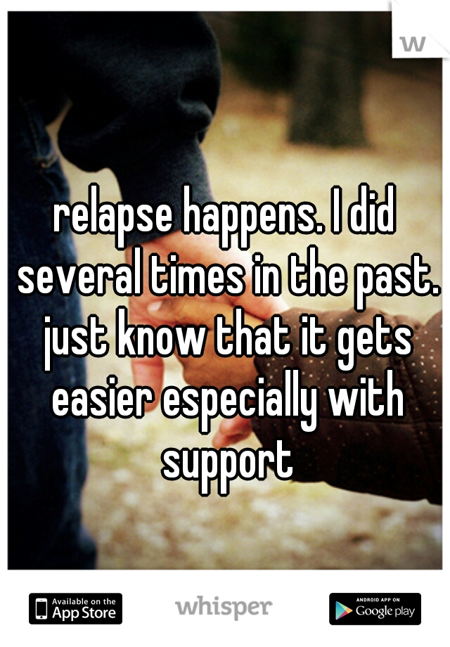 relapse happens. I did several times in the past. just know that it gets easier especially with support