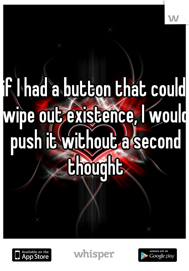 if I had a button that could wipe out existence, I would push it without a second thought