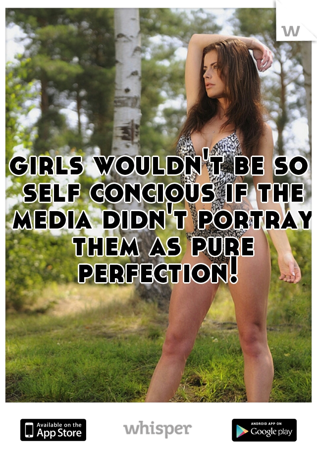 girls wouldn't be so self concious if the media didn't portray them as pure perfection! 