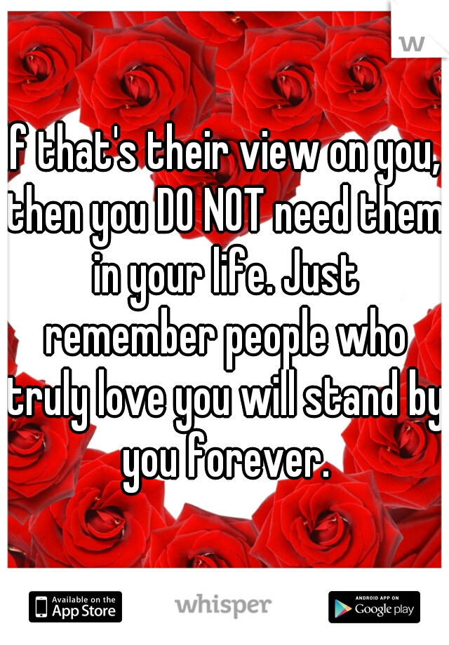 If that's their view on you, then you DO NOT need them in your life. Just remember people who truly love you will stand by you forever.