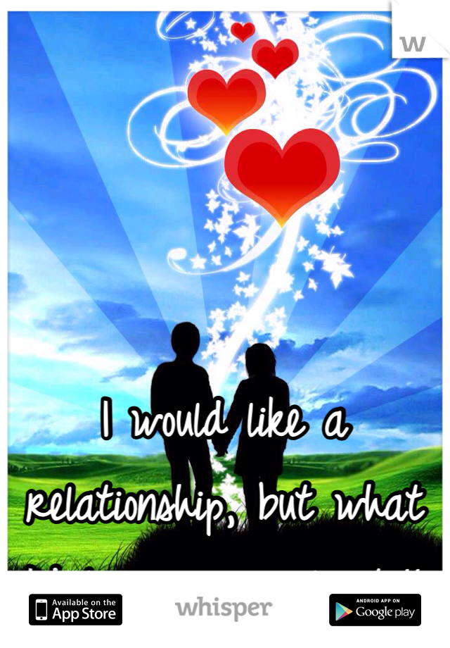 I would like a relationship, but what I'd love is a soulmate!!