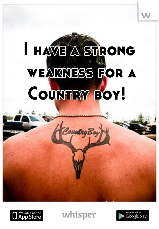 I have a strong weakness for a Country boy!  