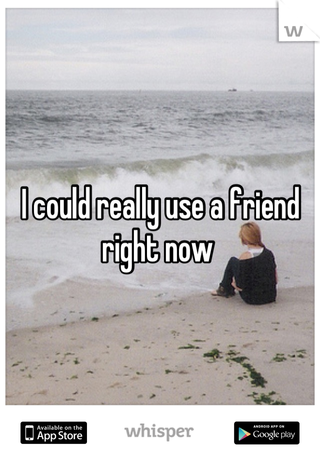 I could really use a friend right now 