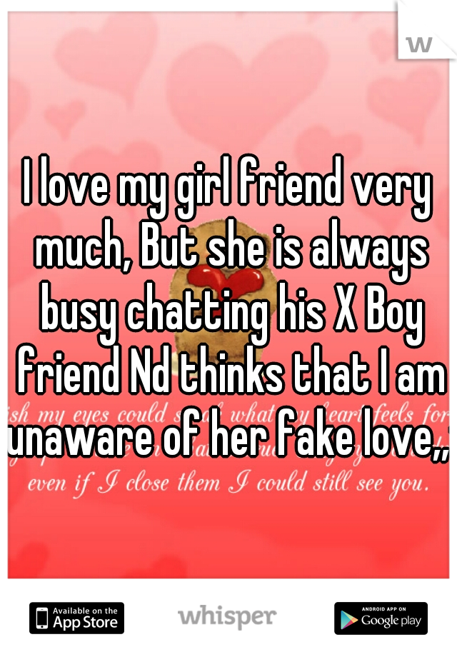 I love my girl friend very much, But she is always busy chatting his X Boy friend Nd thinks that I am unaware of her fake love,,:|
