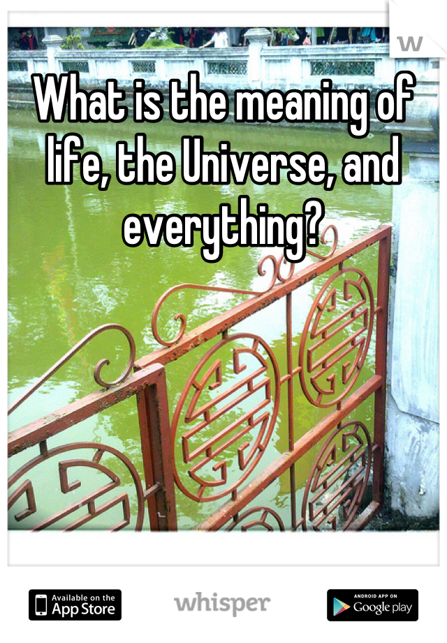 What is the meaning of life, the Universe, and everything?