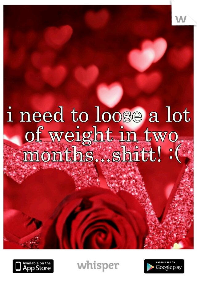 i need to loose a lot of weight in two months...shitt! :(