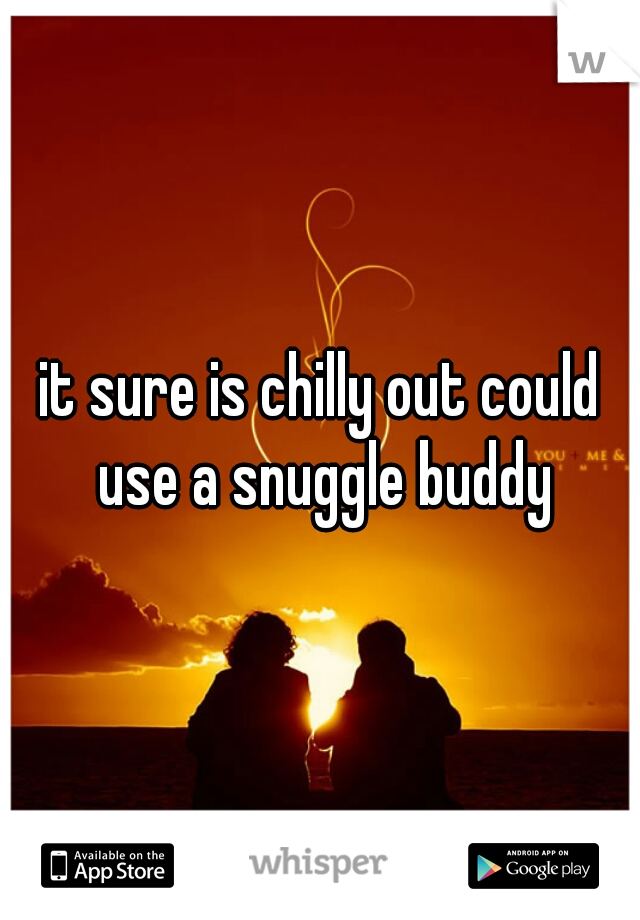 it sure is chilly out could use a snuggle buddy