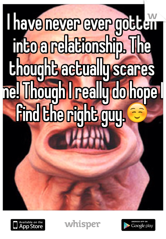 I have never ever gotten into a relationship. The thought actually scares me! Though I really do hope I find the right guy.☺️