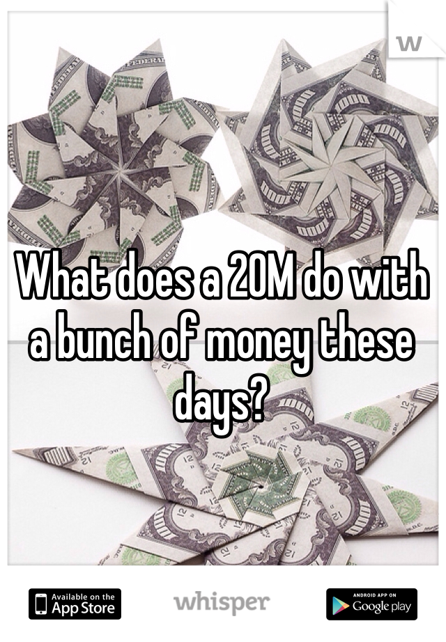 What does a 20M do with a bunch of money these days?