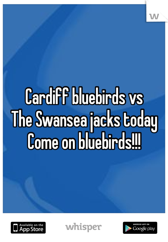 Cardiff bluebirds vs
The Swansea jacks today
Come on bluebirds!!!