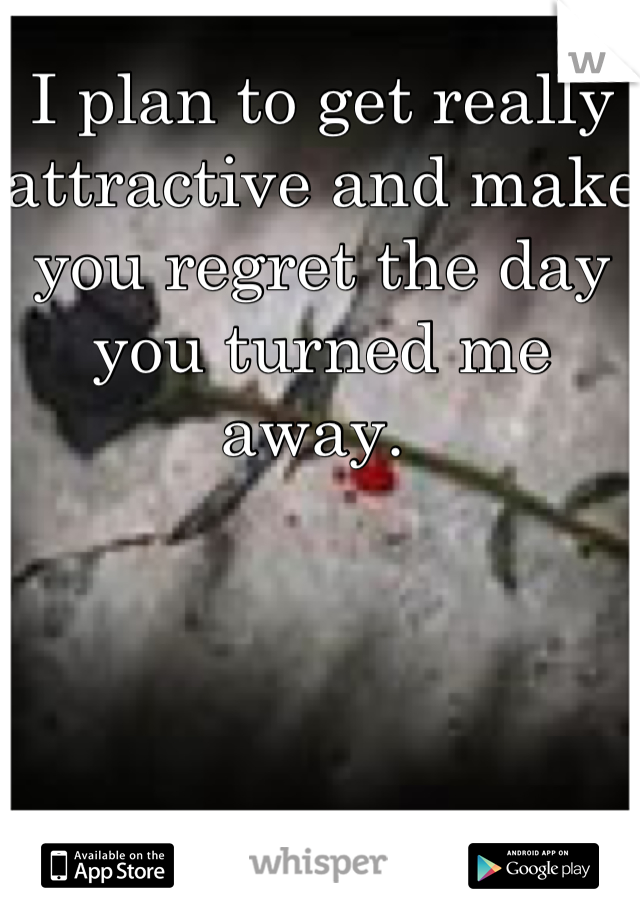 I plan to get really attractive and make you regret the day you turned me away. 