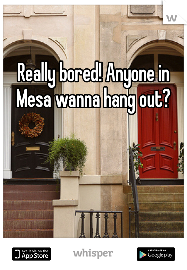 Really bored! Anyone in Mesa wanna hang out? 