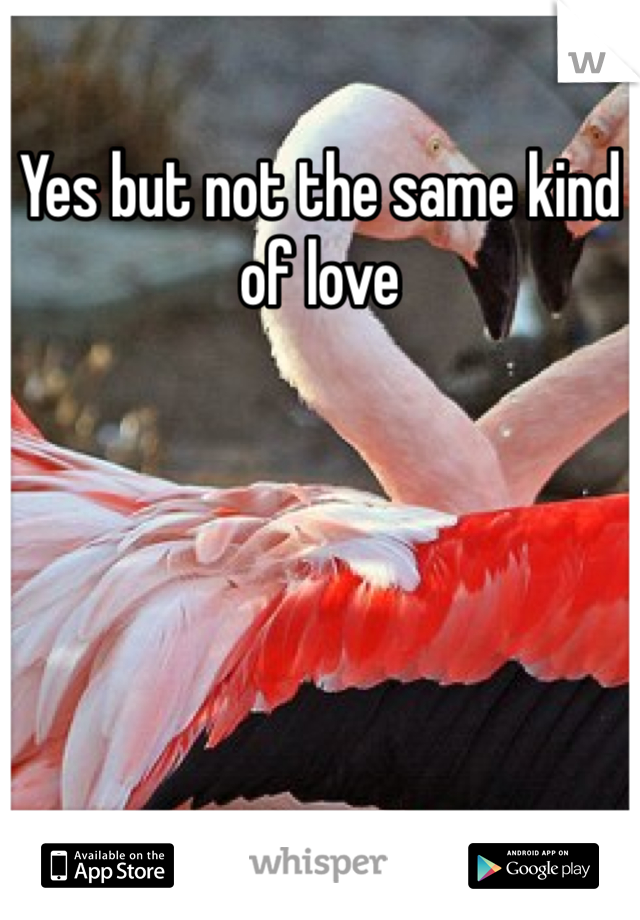 Yes but not the same kind of love 
