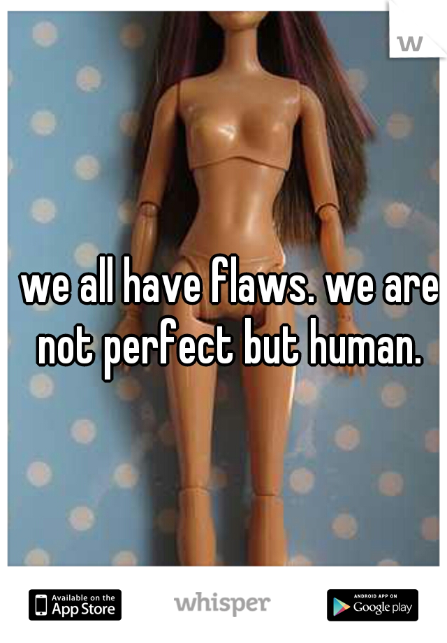we all have flaws. we are not perfect but human. 