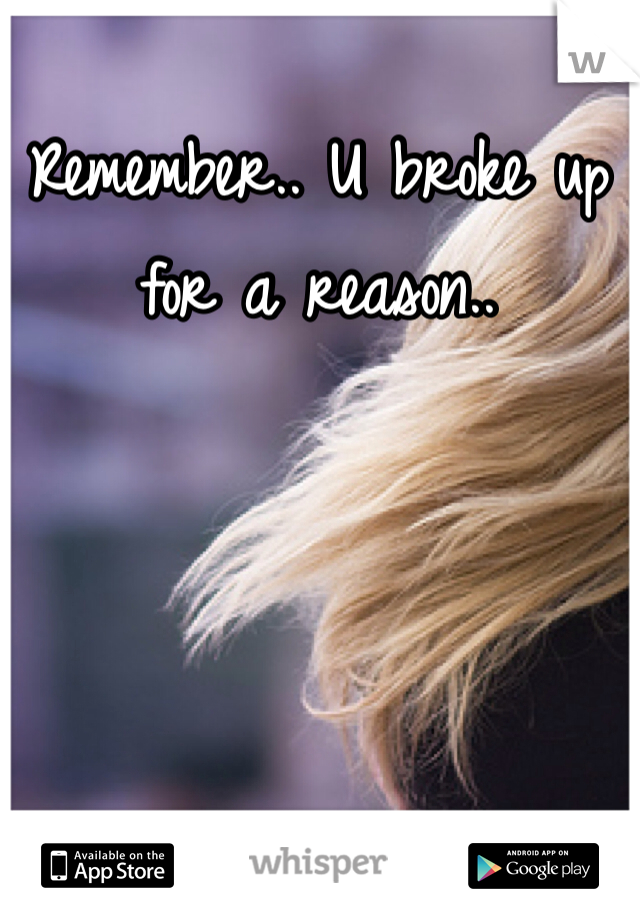 Remember.. U broke up for a reason.. 