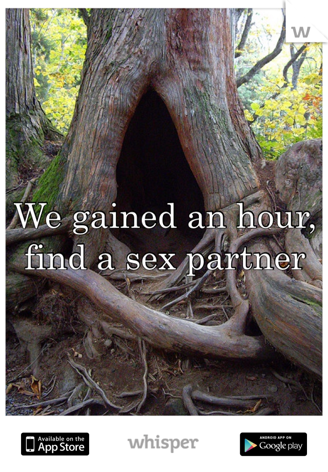 We gained an hour, find a sex partner