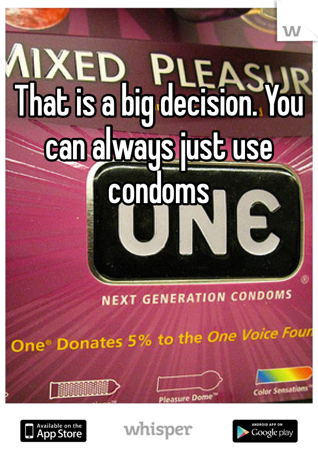 That is a big decision. You can always just use condoms  