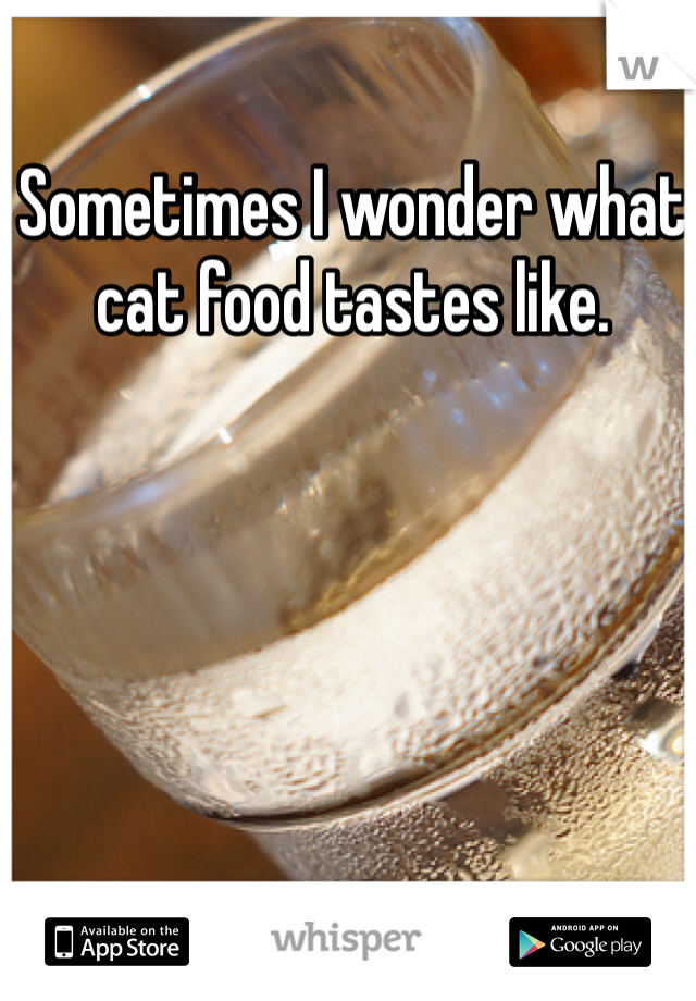 Sometimes I wonder what cat food tastes like.