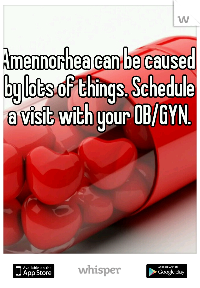 Amennorhea can be caused by lots of things. Schedule a visit with your OB/GYN.
