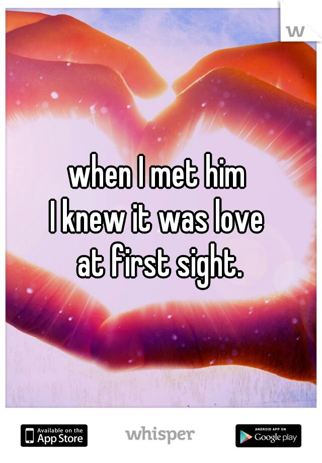 when I met him 
I knew it was love 
at first sight.