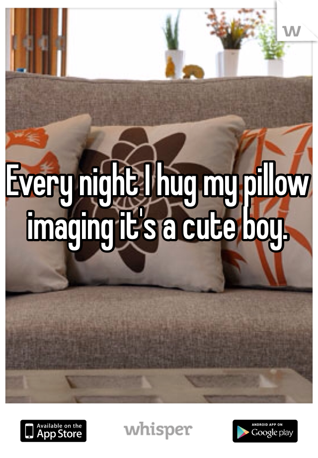 Every night I hug my pillow imaging it's a cute boy. 