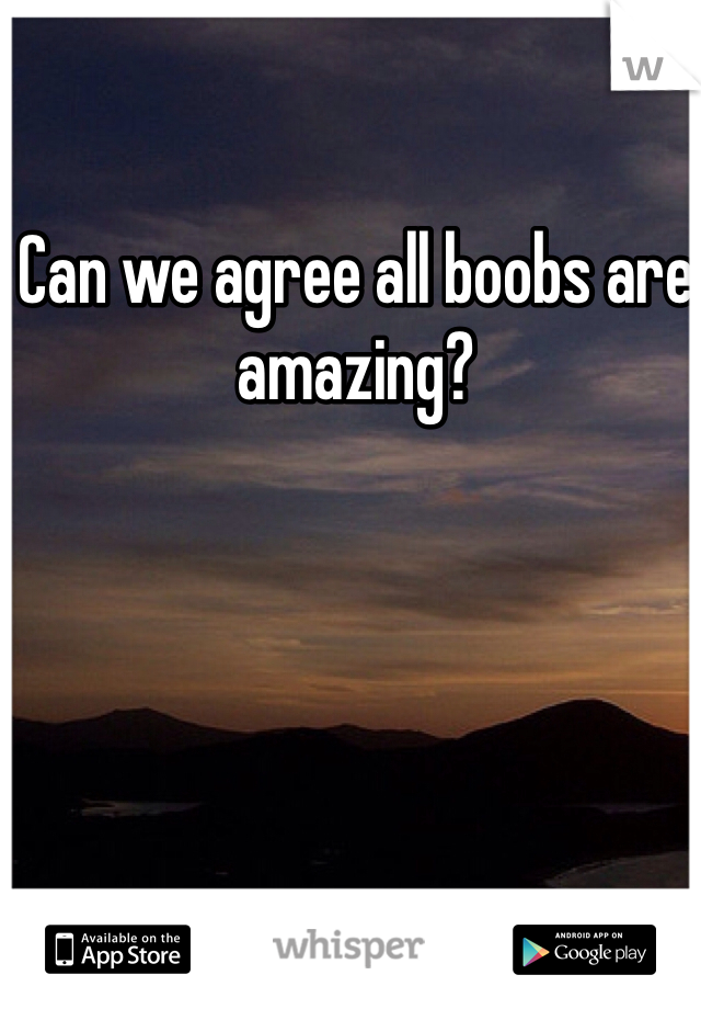 Can we agree all boobs are amazing?