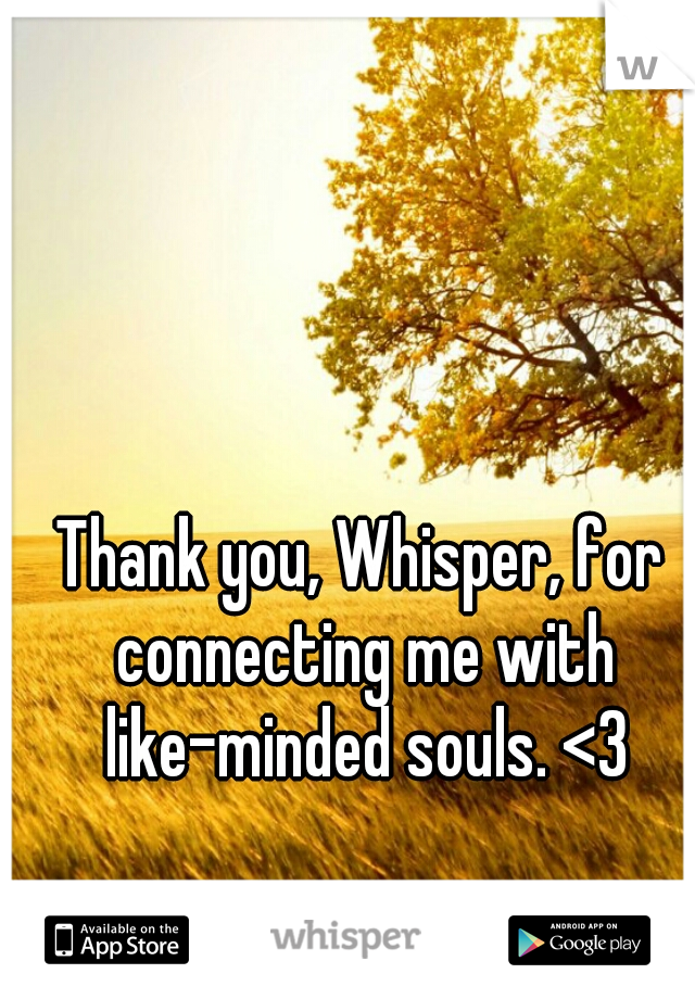 Thank you, Whisper, for connecting me with like-minded souls. <3