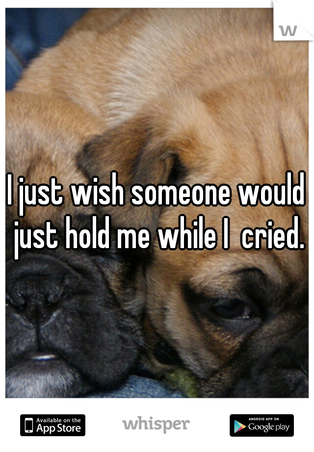 I just wish someone would just hold me while I  cried.