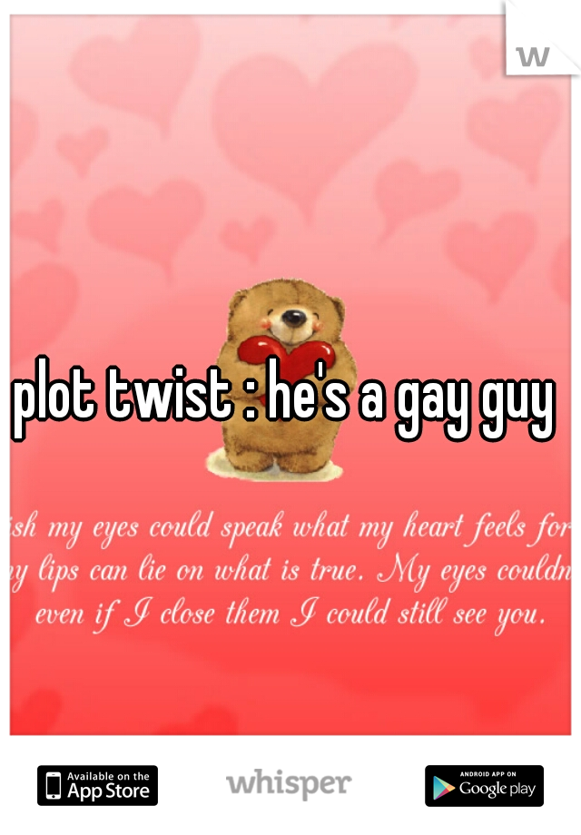 plot twist : he's a gay guy 
