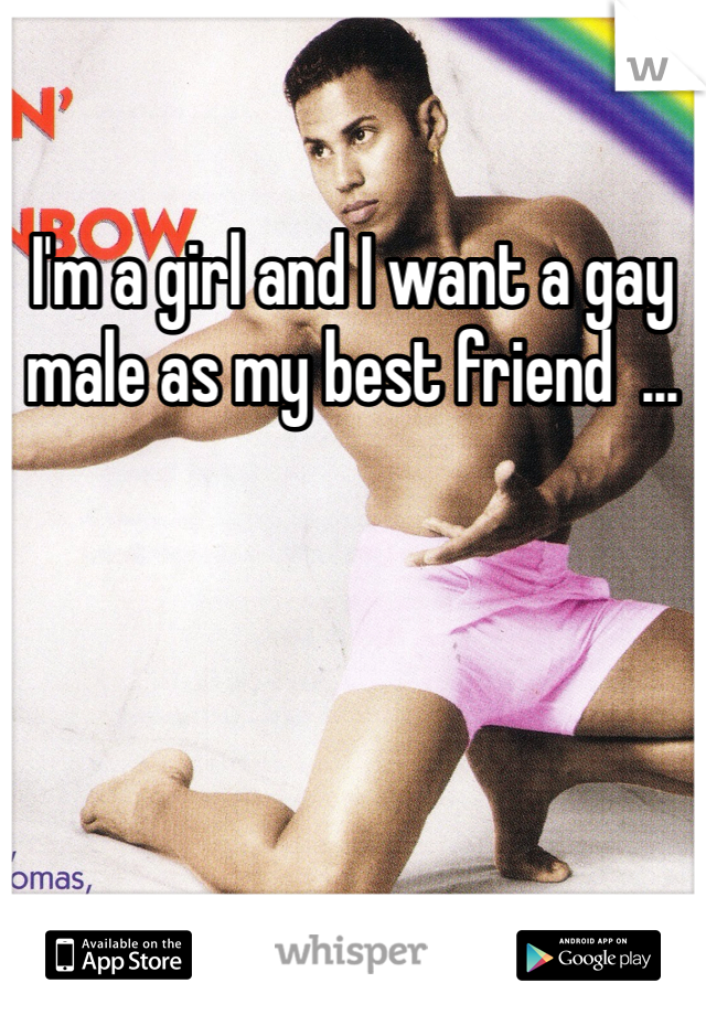 I'm a girl and I want a gay male as my best friend  ... 