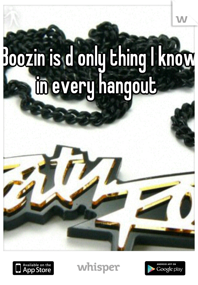 Boozin is d only thing I know in every hangout  