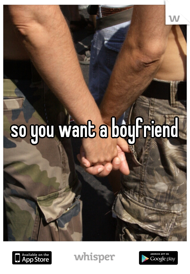 so you want a boyfriend