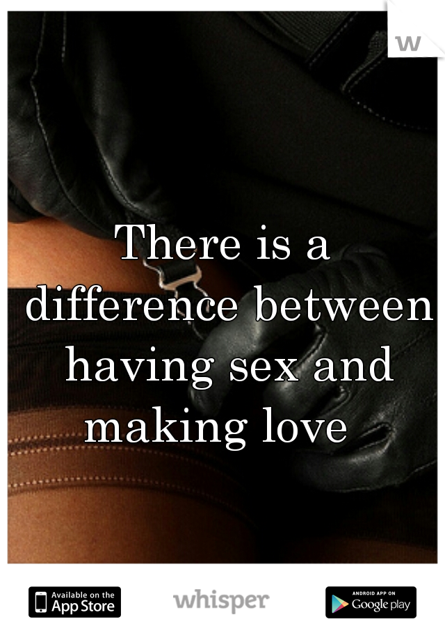 There is a difference between having sex and making love  