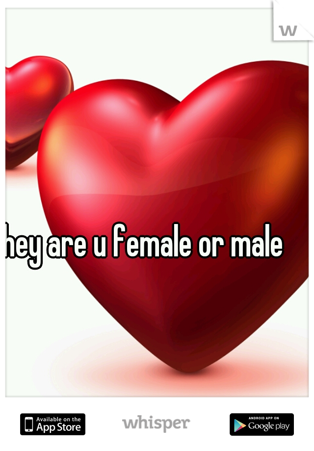 hey are u female or male