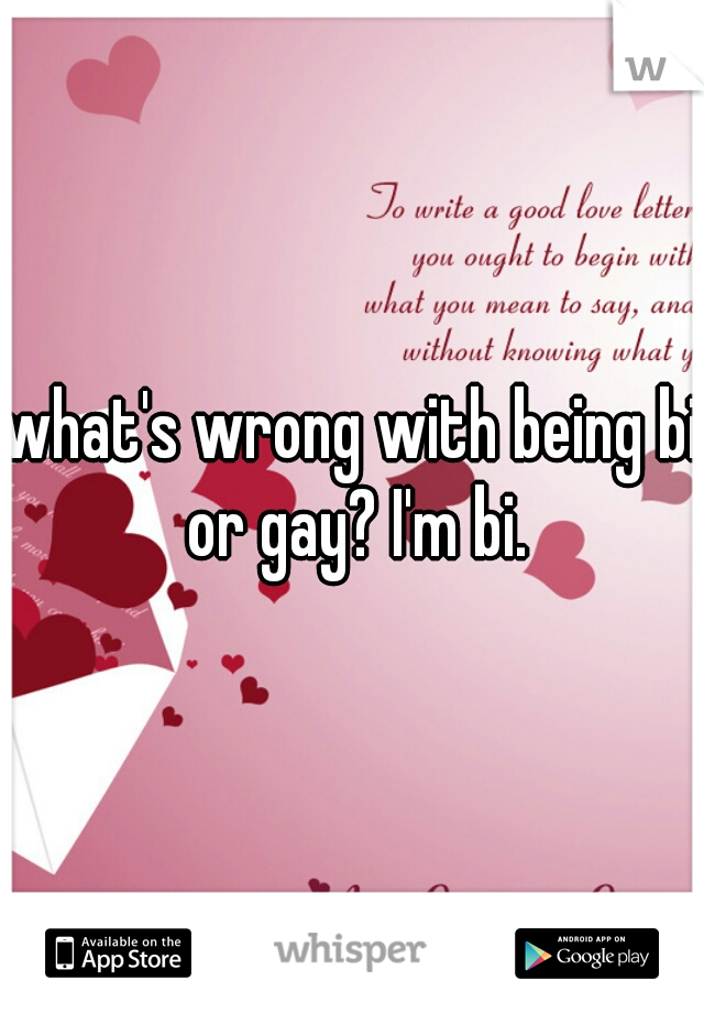 what's wrong with being bi or gay? I'm bi.