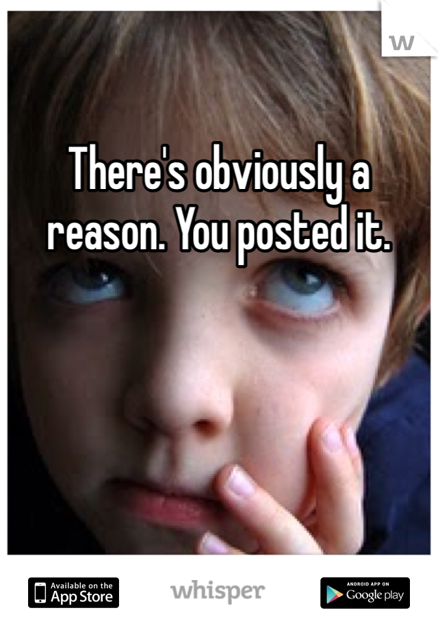 There's obviously a reason. You posted it. 