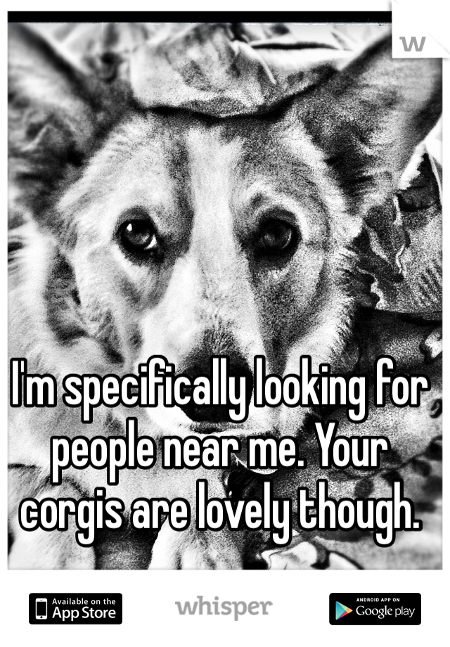 I'm specifically looking for people near me. Your corgis are lovely though. 