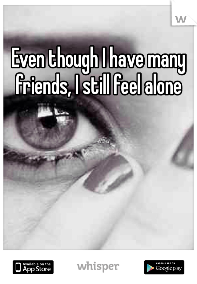 Even though I have many friends, I still feel alone
