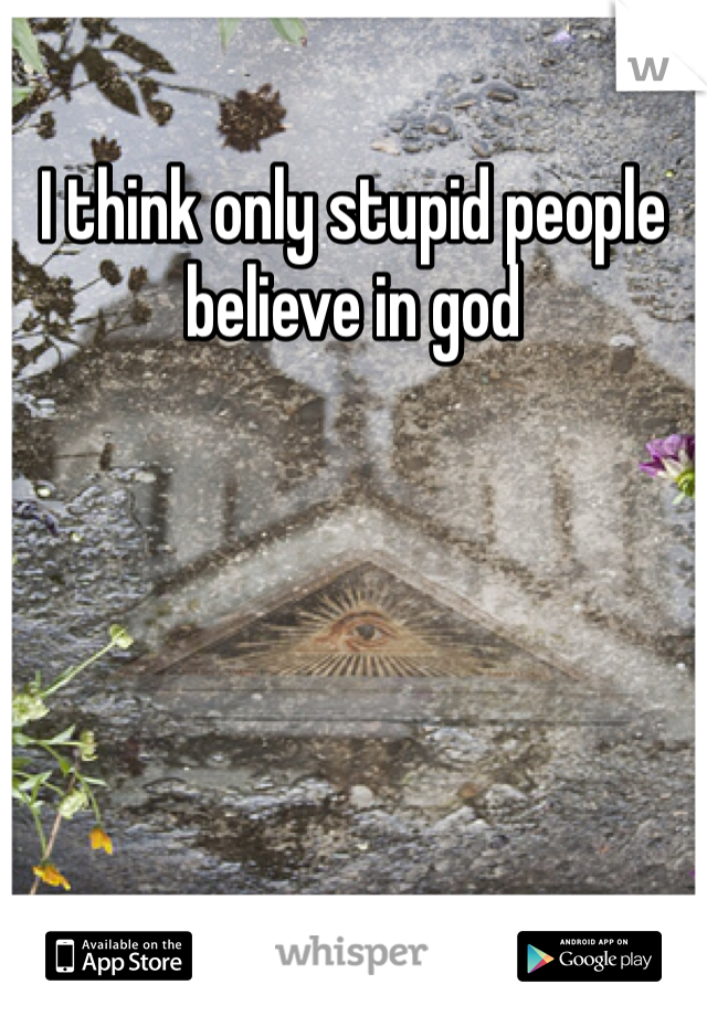 I think only stupid people believe in god 