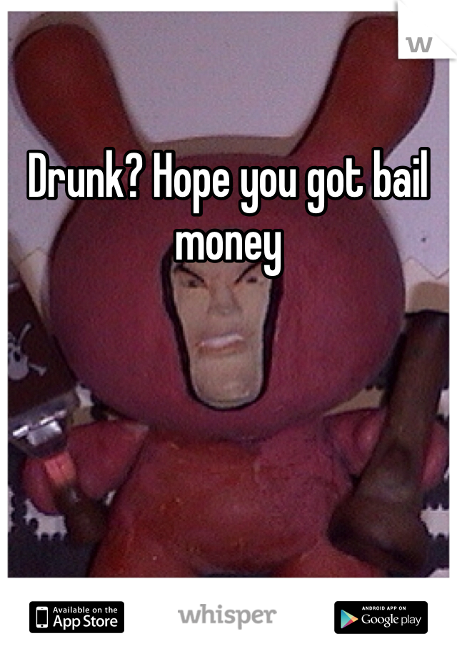 Drunk? Hope you got bail money
