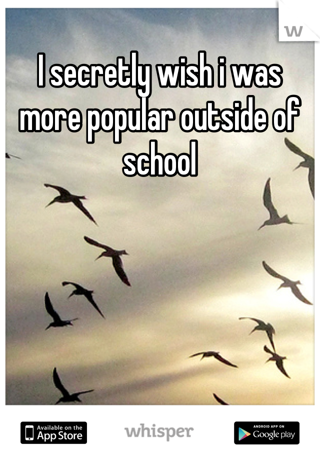 I secretly wish i was more popular outside of school