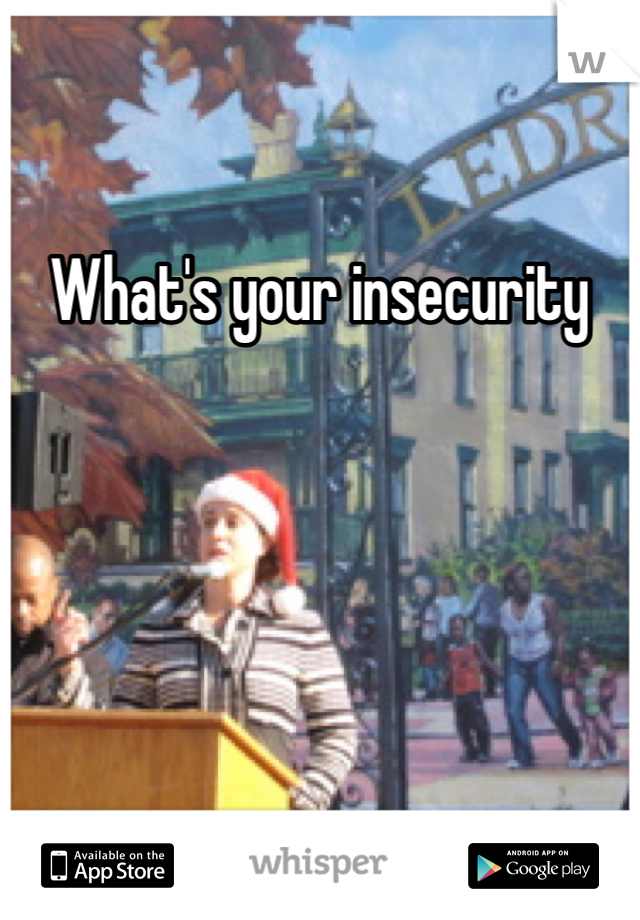 What's your insecurity 
