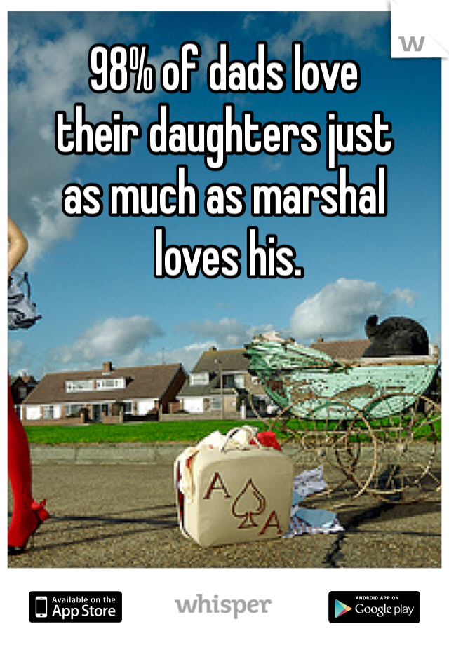 98% of dads love 
their daughters just 
as much as marshal
 loves his. 