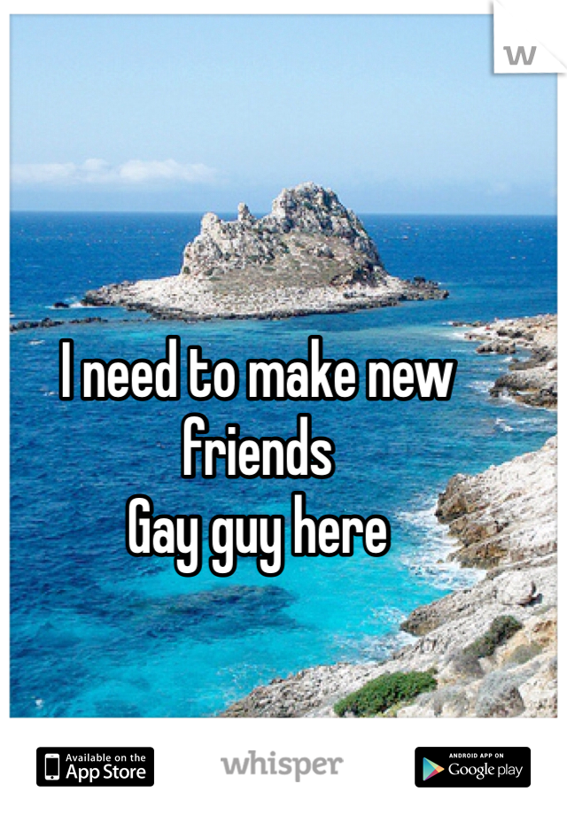 I need to make new friends 
Gay guy here 
